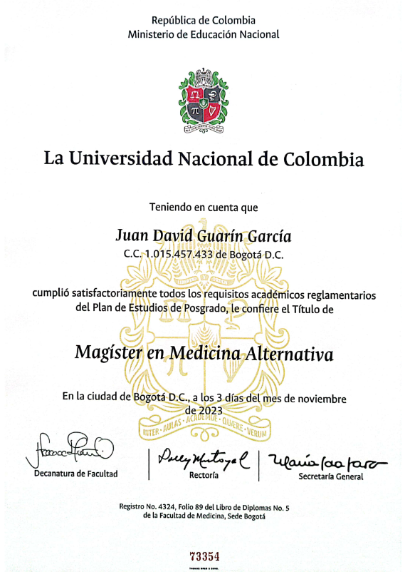 Diploma Dr. Juan David Guarín 3